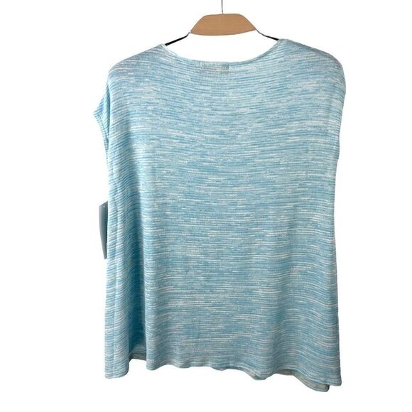 Sympli Slant Top Azure Blue Ribbed Knit Size10 - Picture 2 of 7